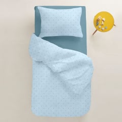 Подростковая постель с простыней на резинке MINI DOTS CS27 COSAS Голубой 160х220 см Николаев