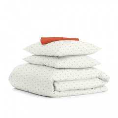 Евро постельное белье Mini Dots CS19 COSAS Белый 200х220 см Купянск