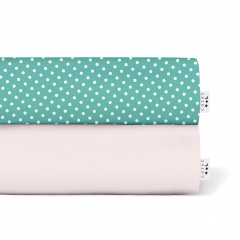 Набір простирадла на резинці COSAS R&M DOTS Ранфорс 60х120х12 см 2 шт Рожевий/Зелений Талалаївка
