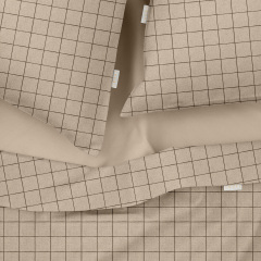 Полуторная постель с простыней на резинке BEIGE GEOMETRY CS2 COSAS Бежевый 160х220 см Пологи