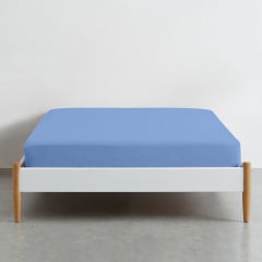 Простынь на резинке COSAS WAVE Ранфорс 140х200х20 см Голубой Братское