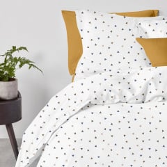 Евро постель с простыней на резинке Delta COSAS Белый 200х220 см Вышгород