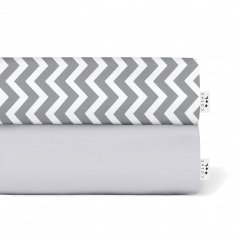 Набор Простыня на резинке COSAS GREY ZIGZAG Ранфорс 60х120х12 см 2 шт. Киев