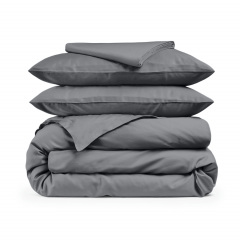 Евро постельное белье Grey COSAS серый 200х220 см Вышгород