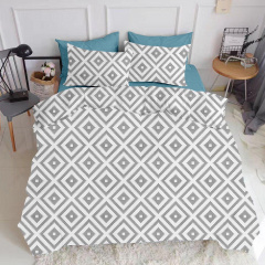 Євро постіль з простирадлом на гумці Ornament CS2 COSAS сірий 200х220 см Свеса