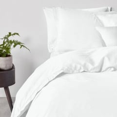 Комплект полуторної постільної білизни COSAS SNOW Ранфорс 160х220 см Білий Київ