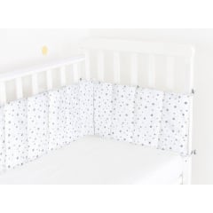 Бортики на ліжечко COSAS DREAM STARSFALL Ранфорс 30х180 см Білий Березне