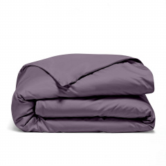 Двуспальная постель сатин с простыней на резинке PLUM Cosas Сливовый 180х220 см Геническ