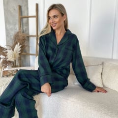 Пижама женская COSAS Scottish S-M Сине-зеленый (188Scottish_blue_green_SM) Киев