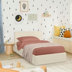 Ліжко односпальне COSAS Papaya Almond 90х200 см Кремовий Костопіль