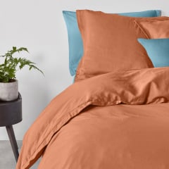 Євро постіль з простирадлом на гумці AMBER CS6 COSAS Теракотовий 200х220 см Боярка