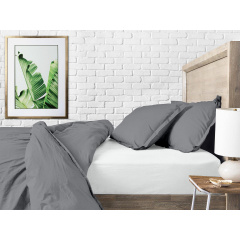 Семейная постель с простыней на резинке Shadow COSAS Графит 2х160х220 см Самбор