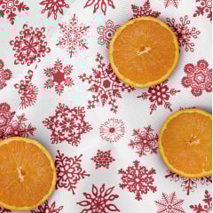 Ранер на стіл COSAS SNOWFLAKES 40х150 см Червоно-білий Бердянськ