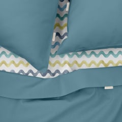 Двоспальна постіль з простирадлом на гумці COSAS Azure CS13 180х220 см Різнокольоровий Токмак