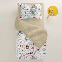 Подростковая постель с простыней на резинке TRAVELING ANIMALS COSAS Терракотовый 155х215 см Каменское