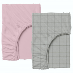 Набір простирадла на резинці COSAS PINK GEOMETRY Ранфорс 60х120х12 см 2 шт Сірий/Рожевий Гуляйполе