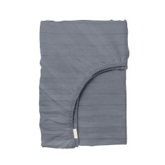 Полуторная постель сатин с простыней на резинке STEEL Cosas Стальной 160х220 см Гайсин