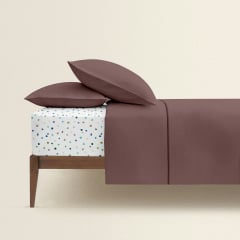 Двоспальна постіль з простирадлом на гумці COSAS Mousse 180х220 см Різнокольоровий Вишгород