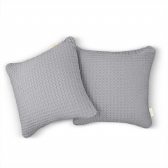 Наволочка COSAS Smoky Greek Waffle 40х40 см Сірий Кобижча