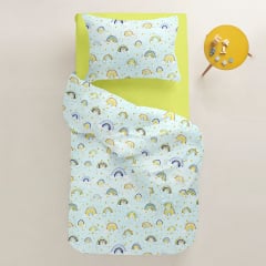 Дитяча постільна білизна в ліжечко Rainbow CS1 COSAS Блакитний 110х140 см Ясногородка