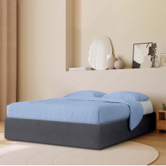 Ліжко двоспальне COSAS Papaya Smoky 160х200 см Графіт Городок