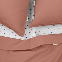 Євро постіль з простирадлом на гумці Copper CS4 COSAS Цегляний 200х220 см Бердянськ