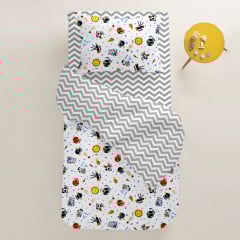 Детский комплект без простыни COSAS ASTRONAUT Ранфорс 110х140 см Белый Геническ