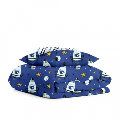 Підлітковий комплект COSAS BLUE SPACE Ранфорс 155х215 см Синій Київ