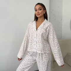 Пижама женская COSAS Leopard S-M Молочно-бежевый Броды