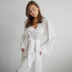 Женский халат COSAS Silky Cloud L-XL Белый Ясногородка