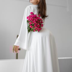 Женский халат COSAS Silky Cloud L-XL Белый Ясногородка