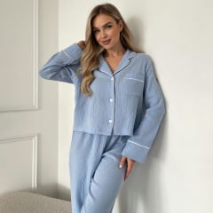 Пижама женская COSAS LUMA L-XL Голубой Вышгород