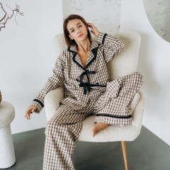 Пижама женская COSAS Betty L Бежево-черный Киев