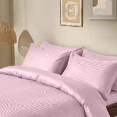 Євро постільна білизна сатин FLORAL Cosas Пудра 200х220 см Славута