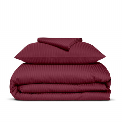 Подростковая постель сатин с простыней на резинке SANGRIA CS1 Cosas Бордовый 160х220 см Городок