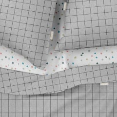 Євро постіль з простирадлом на гумці COSAS Grey Geometry CS6 200х220 см Різнокольоровий Ясногородка