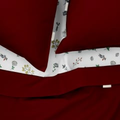 Двуспальная постель с простыней на резинке Ruby CS4 COSAS Бордовый 180х220 см Пологи