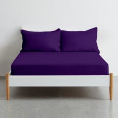 Простынь на резинке COSAS DARK PLUM Ранфорс 140х200х20 см Фиолетовый Киев