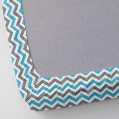 Набор Простыня на резинке COSAS BLUE ZIGZAG Ранфорс 60х120х12 см 2 шт Синий/Разноцветный Никополь