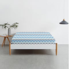 Простирадло на резинці COSAS GREY ZIGZAG CS3 Ранфорс 90х200х20 см Синій Ясногородка