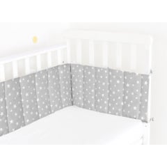 Бортики на ліжечко COSAS STARFALLS Ранфорс 30х180 см Сірий Братське