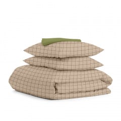 Двуспальная постель с простыней на резинке BEIGE GEOMETRY CS2 COSAS Бежевый 180х220 см Гуляйполе