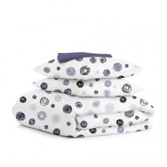 Евро постель с простыней на резинке Yarn Balls CS4 COSAS серый 200х220 см Каменец-Подольский