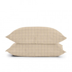 Семейный комплект COSAS BEIGE GEOMETRY Ранфорс 2х160х220 см Бежевый/Серый Лубны