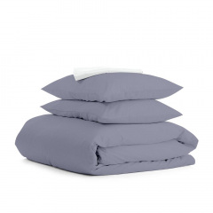 Полутораспальный комплект на резинке COSAS STORMY Ранфорс 160х220 см Стальной/Белый Гуляйполе