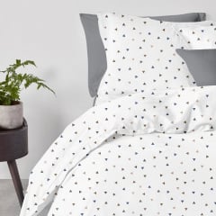 Євро постіль з простирадлом на гумці Delta CS2 COSAS Білий 200х220 см Слов'янськ