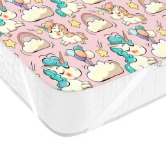 Непромокаюча пелюшка COSAS ROSE UNICORN Ранфорс 70х120 см Рожевий Вишгород