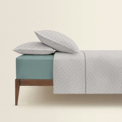 Двоспальна постіль з простирадлом на гумці Mini Dots CS4 COSAS Бежевий 180х220 см Гуляйполе