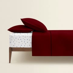 Евро постельное белье Ruby CS4 COSAS Бордовый 200х220 см Вараш