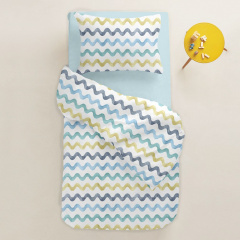 Підліткова постіль з простирадлом на гумці Color Wave COSAS Блакитний 160х220 см Білгород-Дністровський